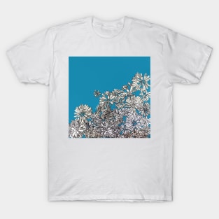 Turquoise Print Woodcut T-Shirt